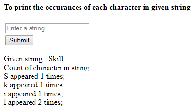 SkillPundit: PHP To read a string and print the occurences of each character 