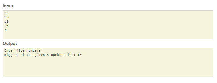 Skillpundit: C Program To Print Biggest Of Given Numbers