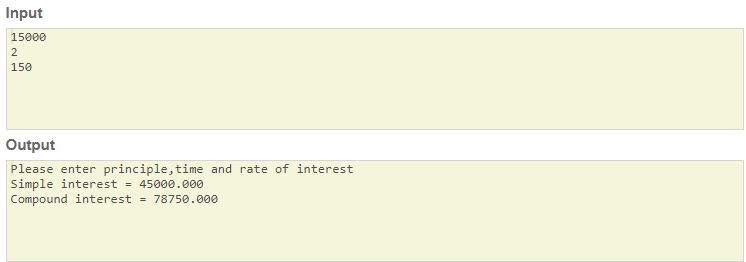 SkillPundit: C Program To Find simple interest and compound interest