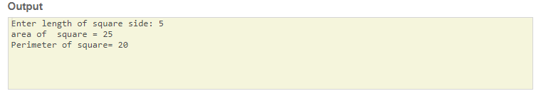 SkillPundit: C program Area and Perimeter of a Square