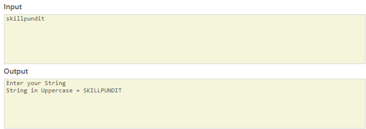 SkillPundit: C Program to Convert Lowercase Text into Uppercase Text