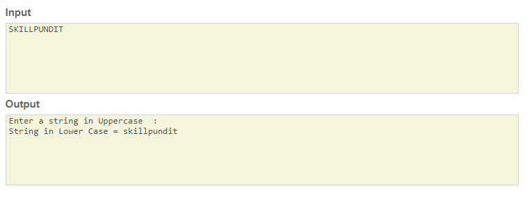 SkillPundit: C Program to Convert Uppercase Text into Lowercase Text