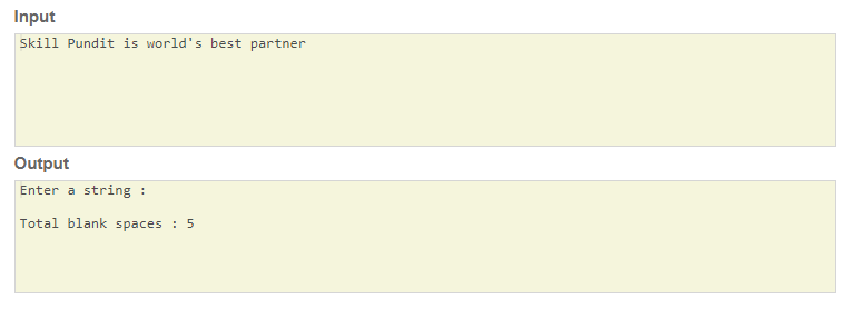 SkillPundit: C Program to find Number of Blank Spaces in a given Line