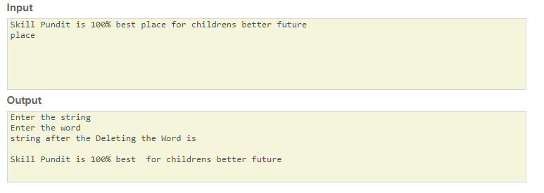 SkillPundit: C Program To Delete a Word from the Given Text