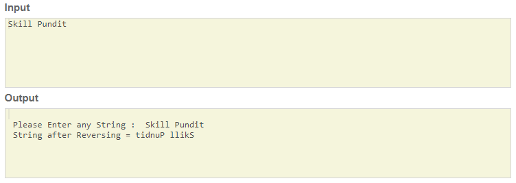 Skillpundit: C Program To find the Reverse of A Given String