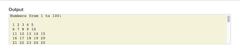 Skillpundit: JAVA Program To display 1 to 99 numbers in 5rows java program to display 1 to 99 numbers in 5rows skillpundit