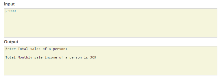 SkillPundit: JAVA Program To Calculate the Monthly Income of a Sales Person java program to calculate monthly income of person using sale commision in skillPundit