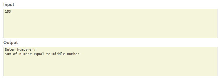 java program To Check Middle digit of given 3 digit number is Equal to the Sum of Other Two digits or Not SkillPundit