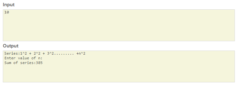 To find the Series of Square of numbers for nth Series 1+4+9+16+25+.....+n  SkillPundit