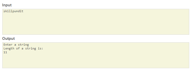 SkillPundit: JAVA Program To find the length of the given string using static. To find the length of the given string using static SkillPundit