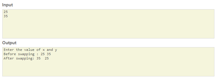 interchange elements without using a temperory variables skillPundit