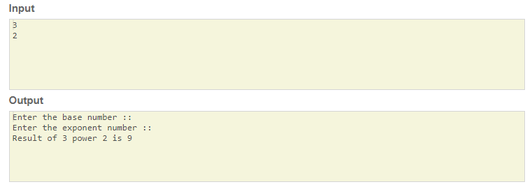 SkillPundit: JAVA Program To find the m power n of given number. To find the m power n of given number SkillPundit