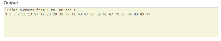 SkillPundit: JAVA Program To find all the Prime numbers from 1 to 99. To find all the Prime numbers from 1 to 99 SkillPundit