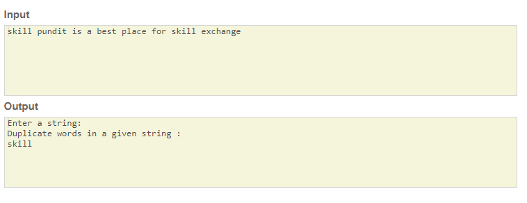 SkillPundit: JAVA Program To print name which occured more than one time To print name which occured more than one time SkillPundit