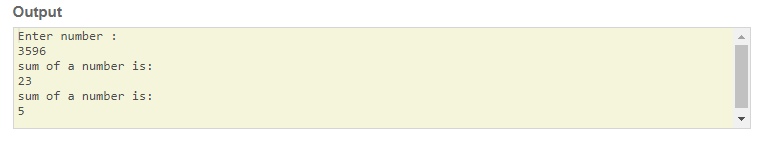 SkillPundit: JAVA Program To find the Sum of given number upto single digit using recursion. To find the Sum of given number upto single digit using recursion SkillPundit