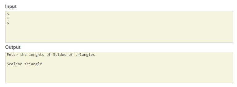 java program to find Type of Triangle using 3sides in SkillPundit