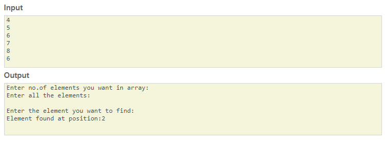 java program to  check a number existing in array or not.