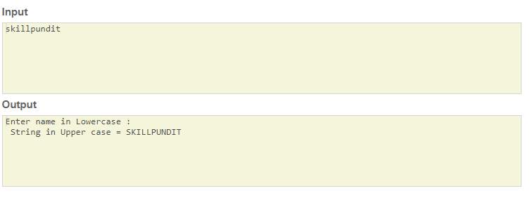 SkillPundit: JAVA Program To convert lowercase to uppercase java program to convert lowercase to uppercase SkillPundit