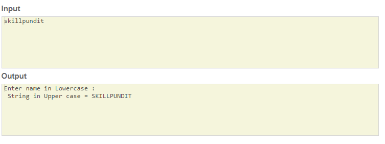 java program to convert lowercase to uppercase SkillPundit