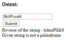 skillpundut: JavaScript Program To check given string is palindrome or not To check given string is palindrome or not SkillPundit