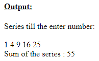SkillPundit: JavaScript Program To find the sum of given series 1+4+9+16+ ……..+n To find the sum of given series 1+4+9+16+ ……..+n SkillPundit