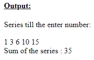 SkillPundit: JavaScript Program To find the sum of given series 1+3+6+10+ ……..+n To find the sum of given series 1+3+6+10+ ……..+n SkillPundit