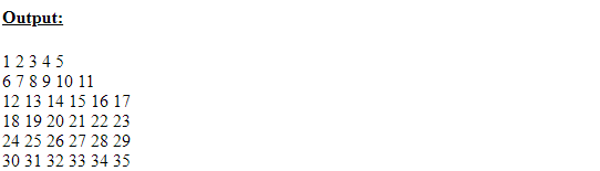 Skillpundit: JavaScript Program to Display 1 to 99 numbers in 5 Rows Sequentiallyt