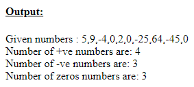 SkillPundit: Javascript Program To find the Positive, Negative numbers and Zeros of given numbers To find the Positive, Negative numbers and Zeros of given numbers SkillPundit