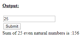 SkillPundit: JavaScript Program To find the Sum of n even numbers Skillpundit: JavaScript Program to find the Sum of N even numbers