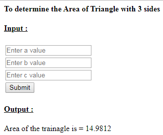 SkillPundit: PHP To Determine Area of Triangle if Three Sides are Given