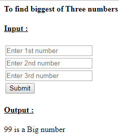 SkillPundit: PHP To Find Biggest of Given Three Numbers