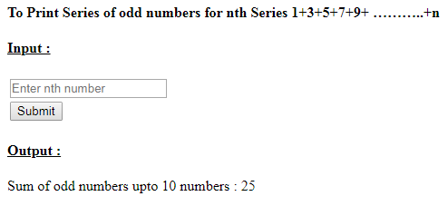 SkillPundit: PHP To Find the Sum of Given Series 1+3+5+7+9+ ..... +n SkillPundit: PHP To find the sum of given series 1+3+5+7+9+ ……..+n