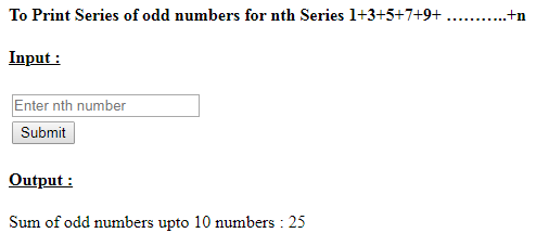 SkillPundit: PHP To find the sum of  given series 1+3+5+7+9+ ……..+n