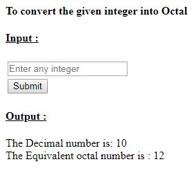 SkillPundi: PHP To Convert Decimal Number into Octal Number SkillPundi: PHP To Convert Decimal Number into Octal Number