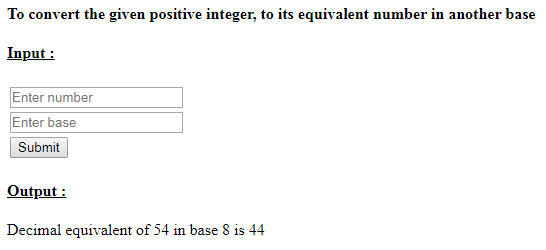 SkillPundit: PHP To Convert Integer into its Equivalent Number in Another Base SkillPundit: PHP To Convert Integer into its Equivalent Number in Another Base
