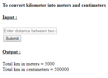 SkillPundit: PHP To Convert Distancce Between Two Cities in Kilometers into Meters and Centimeters SkillPundit: PHP To Convert Distancce Between Two Cities in Kilometers into Meters and Centimeters