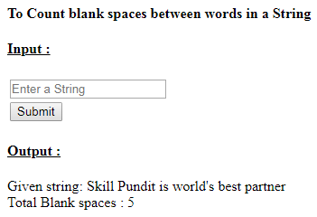 SkillPundit: PHP To Find Number of Blank Spaces From Given Text SkillPundit: PHP To find number of blank spaces from given text