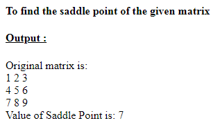 SkillPundit: PHP To Find the Saddle Point of the Matrix