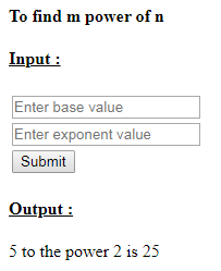 SkillPundit: PHP To Find the m Power n of Given Number