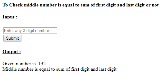 SkillPundit: PHP To Check Middle Digit of a Given 3 Digit Number is Equal to the Sum of Other Two Digits or Not SkillPundit: PHP To Check Middle Digit of a Given 3 Digit Number is Equal to the Sum of Other Two Digits or Not
