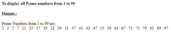 SkillPundit: PHP To Find All the Prime Numbers From 1 to 99 SkillPundit: PHP To Find All the Prime Numbers From 1 to 99