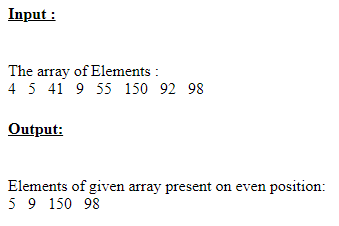 SkillPundit :PHP To Print Even Position Elements in Given Array of Elements