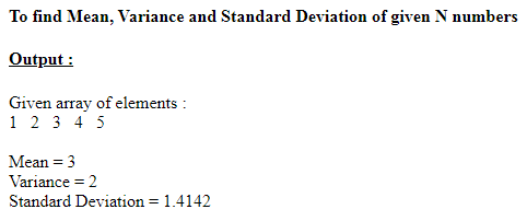 SkillPundit: PHP To Find Mean, Variance and Standard Deviation of given Number SkillPundit: PHP To Find Mean, Variance and Standard Deviation of given Number