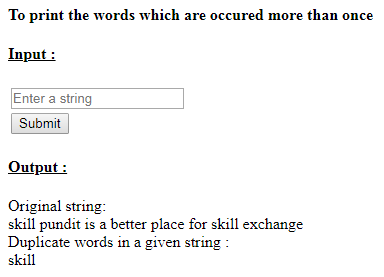 SkillPundit: PHP To print name which occured more than once time