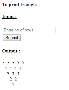 SkillPundit: PHP To print  number triangle