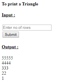 SkillPundit: PHP To  print number triangle