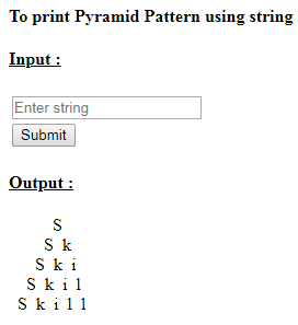 SkillPundit: PHP To Print Pyramid Pattern Using Name SkillPundit: PHP To print pyramid pattern using name