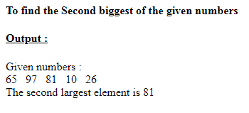 SkillPundit: PHP To Find Second Biggest From the Given n numbers