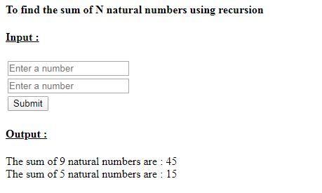 SkillPundit: PHP To Find the Sum of N natural Numbers Using Recursion SkillPundit: PHP Find the Sum of N natural numbers using recursion