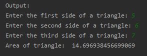 SkillPundit: Python Program To determine Area of triangle if three sides are given To determine Area of triangle if three sides are given SkillPundit
